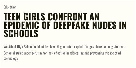 highschool girls leaked|Teen Girls Confront an Epidemic of Deepfake Nudes in Schools